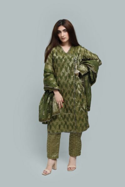 Elegant Jacquard Lawn 3-Piece Stitched Suit – Summer Collection 2025