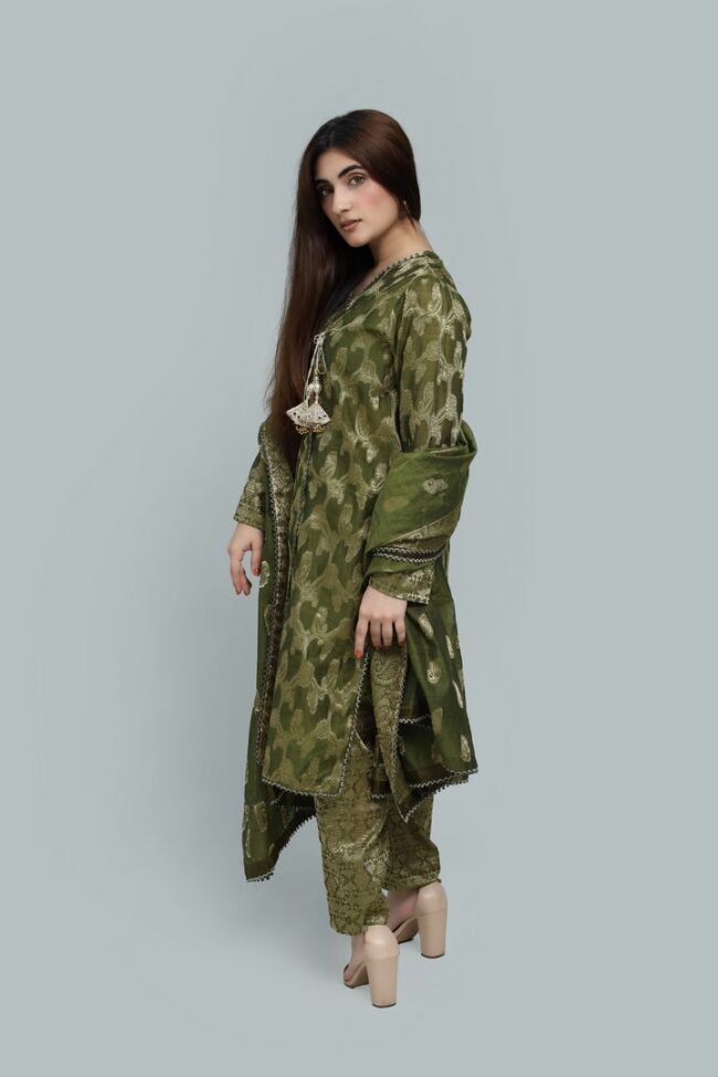 Elegant Jacquard Lawn 3-Piece Stitched Suit – Summer Collection 2025 - Image 4