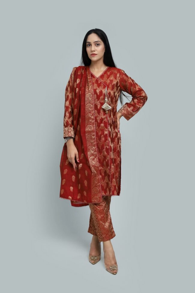 Elegant Jacquard Lawn 3-Piece Stitched Suit – Summer Collection 2025 - Image 8