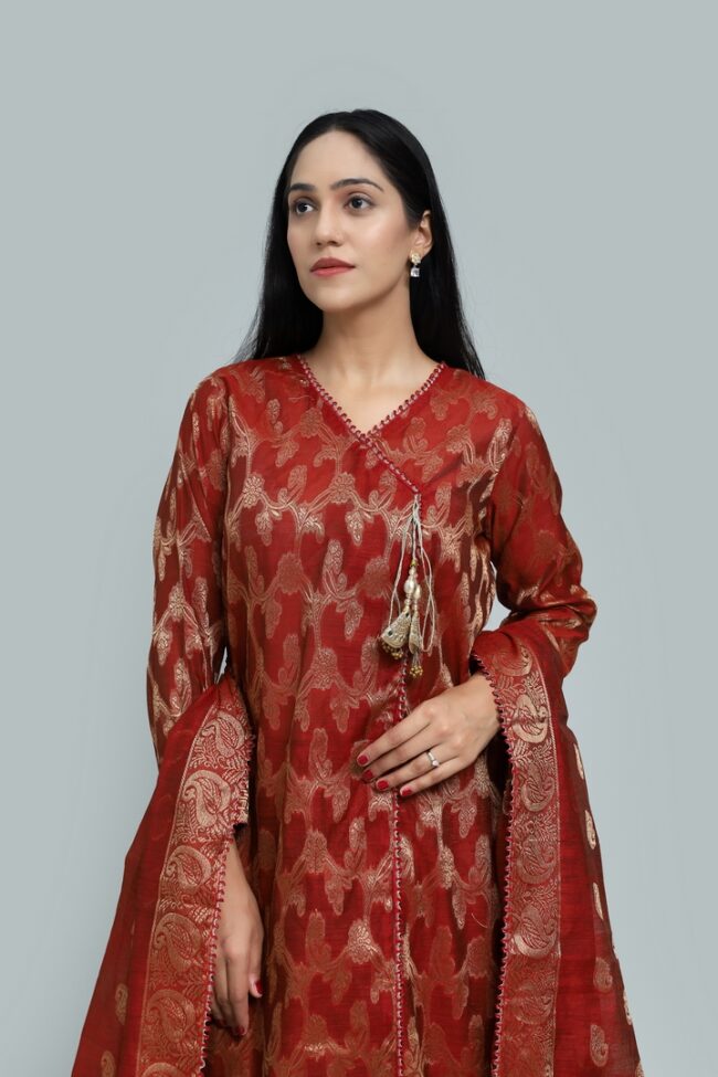 Elegant Jacquard Lawn 3-Piece Stitched Suit – Summer Collection 2025 - Image 6