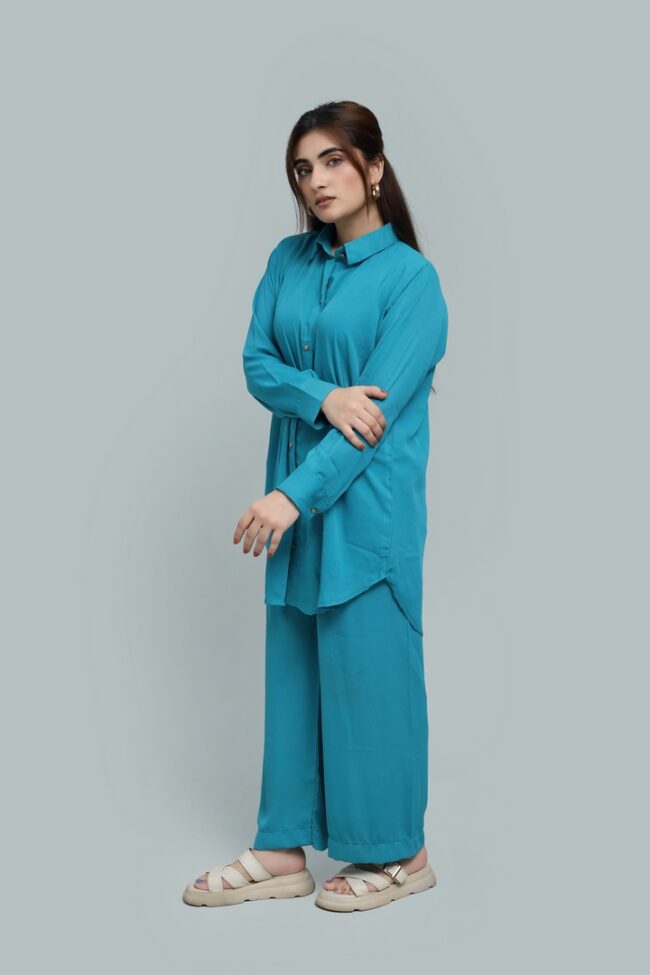 Front Open Co-ord Set in Georgette Material-Summer 2025 - Image 3