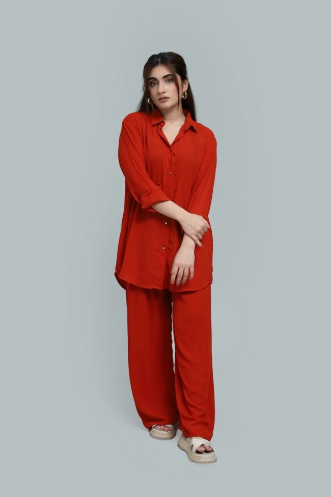 Front Open Co-ord Set in Georgette Material-Summer 2025 - Image 6