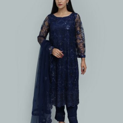 Zaria - Net Dress with Sequin Detailing-RTW