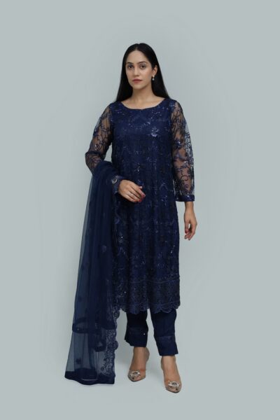 Zaria - Net Dress with Sequin Detailing-RTW