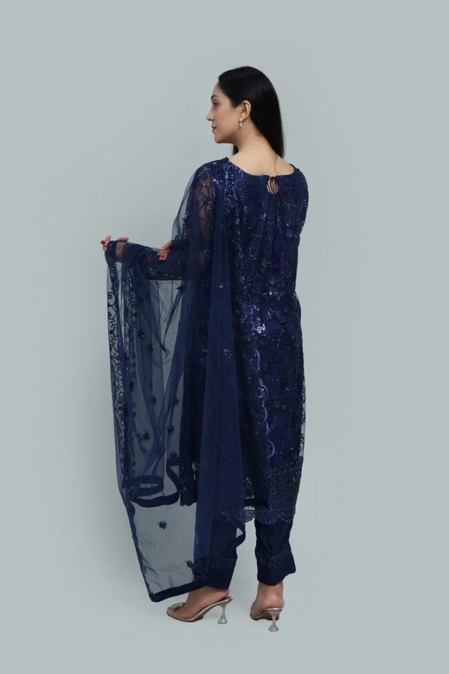 Zaria - Net Dress with Sequin Detailing-RTW - Image 5