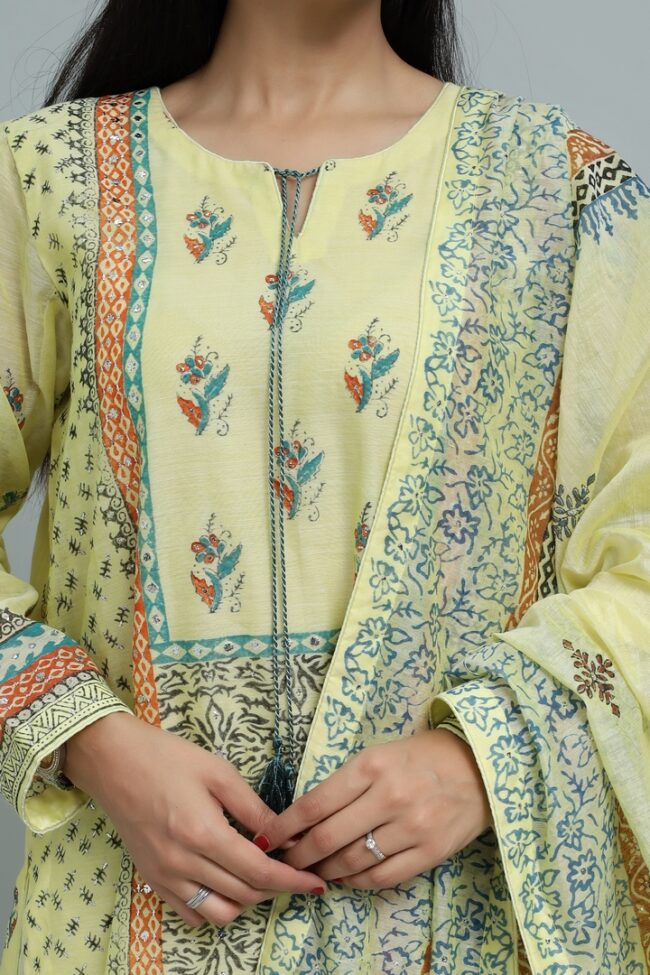 Noor-e-Lawn-Block Printed with Mukesh-RTW - Image 4