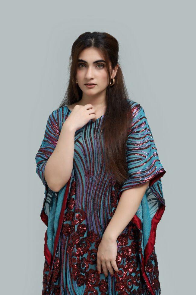 Sahara Spark – Sequin Embellished Kaftan-RTW - Image 2