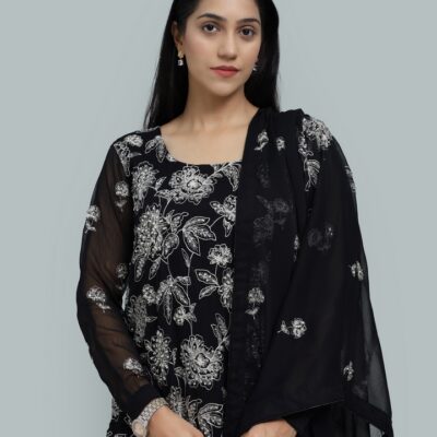Elanè – Embroidered Chiffon Dress-RTW