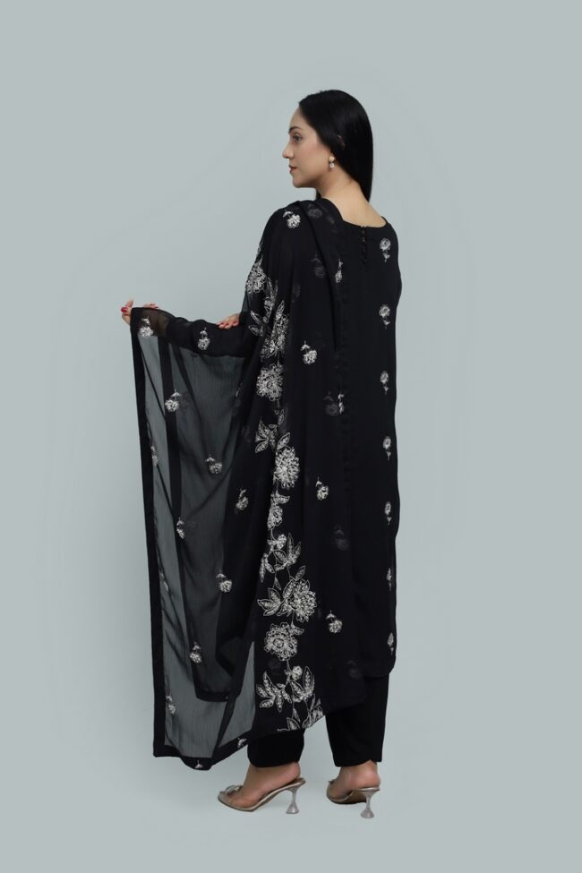Elanè – Embroidered Chiffon Dress-RTW - Image 5