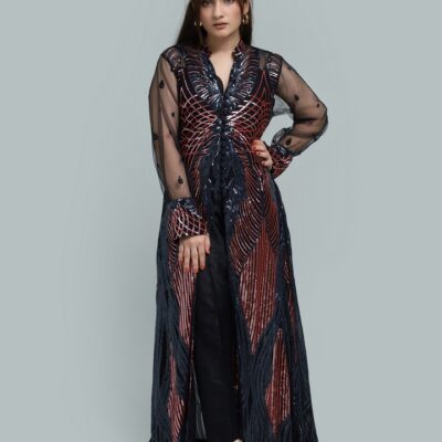 Celestia-Front Open Net Maxi with Embellished-RTW