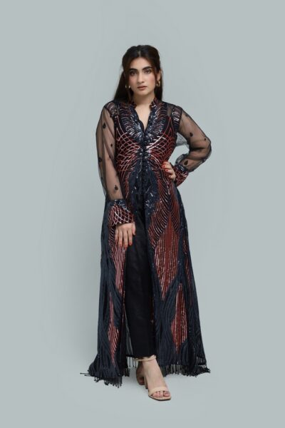 Celestia-Front Open Net Maxi with Embellished-RTW