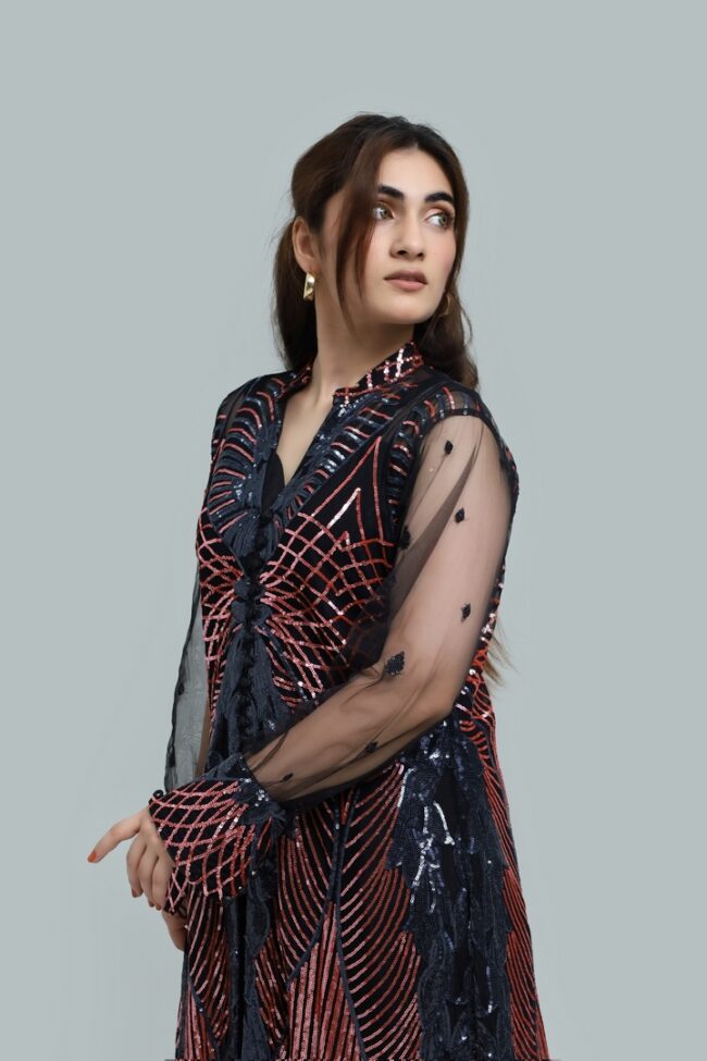 Celestia-Front Open Net Maxi with Embellished-RTW - Image 2