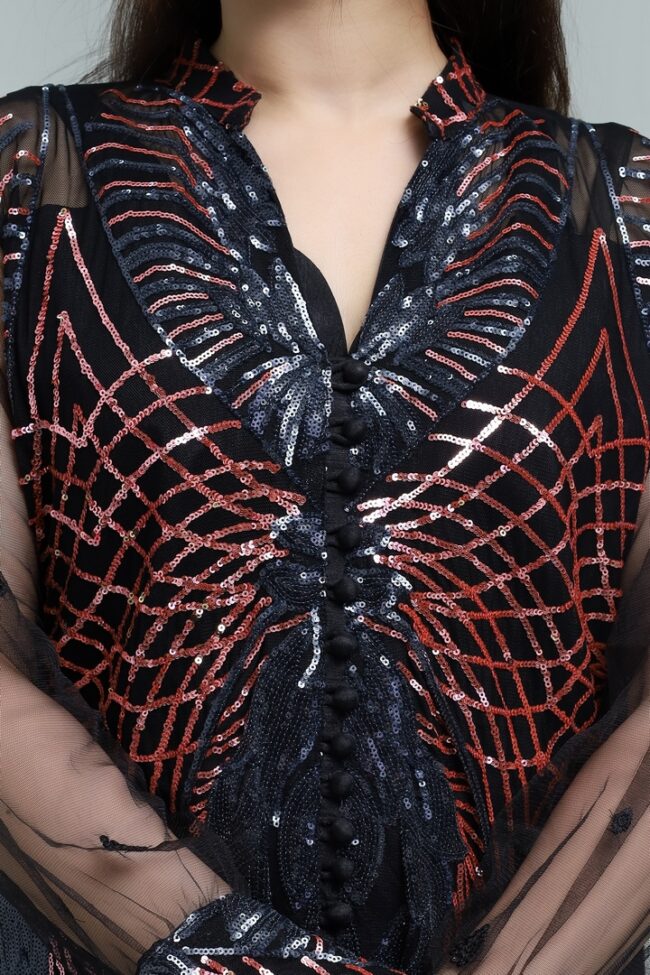 Celestia-Front Open Net Maxi with Embellished-RTW - Image 3