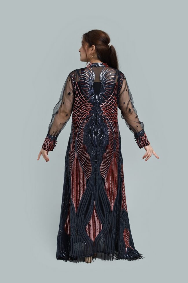 Celestia-Front Open Net Maxi with Embellished-RTW - Image 4