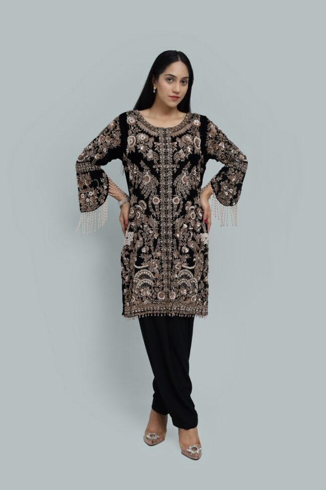 Velvet Embellished Majesty – Ready to Wear (Front/Back) - Image 3