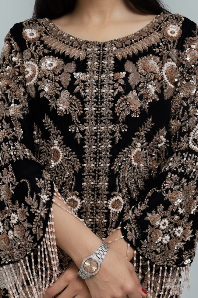 Velvet Embellished Majesty – Ready to Wear (Front/Back) - Image 2