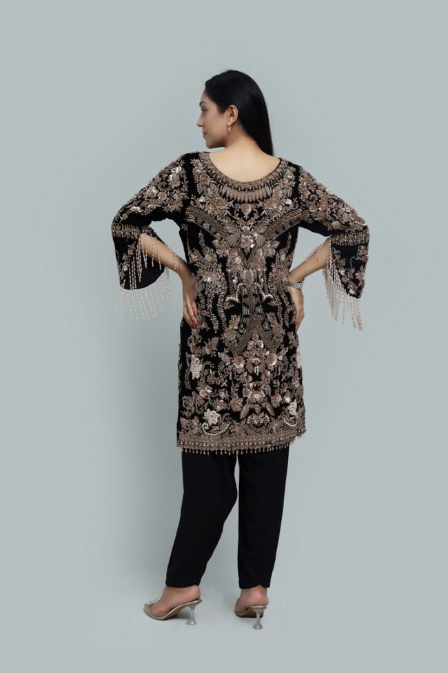 Velvet Embellished Majesty – Ready to Wear (Front/Back) - Image 4